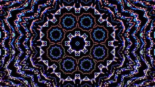 Vibrant Neon Geometric Mandala Pattern Seamless Loop