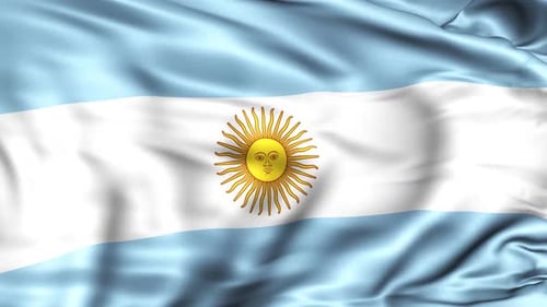 Realistic Waving Argentina Flag Seamless Loop Animation