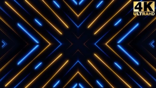Abstract Neon Geometric Lines Motion Background