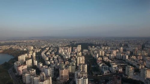 Urban Coastal City with the Sea