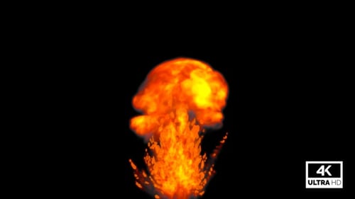 Realistic Fire Explosion with Smoke VFX Element