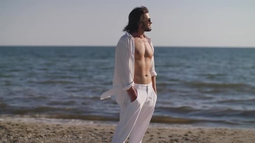 Man Beach Summer Holiday Vacation Concept