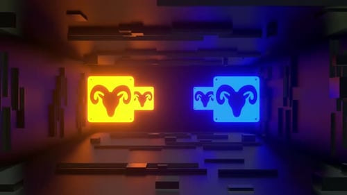 Glowing Neon Geometric Logo Reveal Intro
