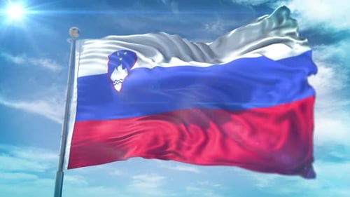 Realistic Waving Slovenia Flag Animation