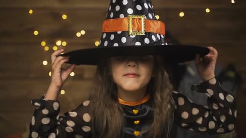 Young Girl in Witch Costume Smiling