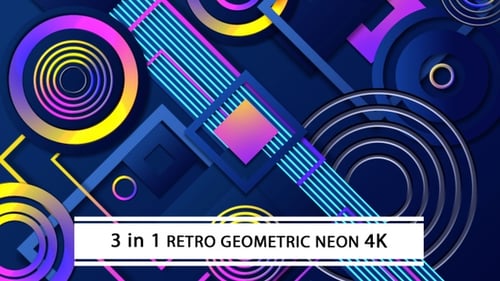 Abstract Neon Geometric Looping Background Animation