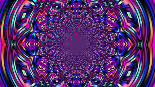 Abstract Psychedelic Kaleidoscope Tunnel Seamless Loop Background