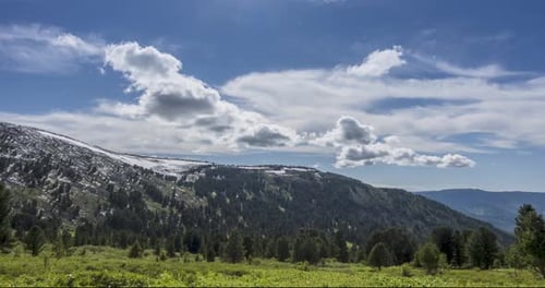 Mountain Landscape with Clouds Time Lapse