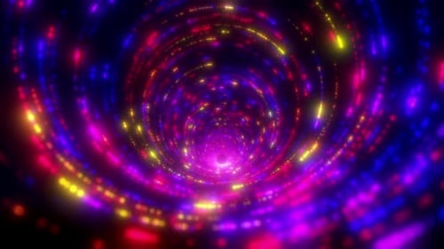 Vibrant Neon Lights Tunnel Abstract Background