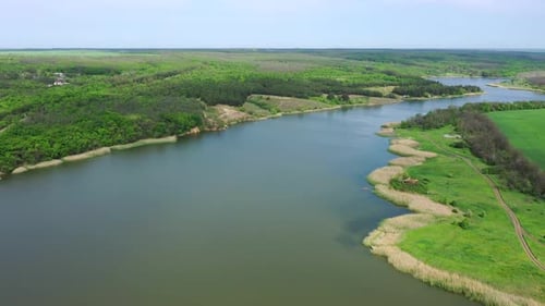 Country landscape from a bird's eye view.