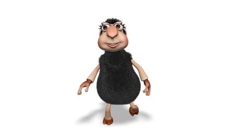 Funny Black Sheep Cartoon Character Performing Various Dance Moves
