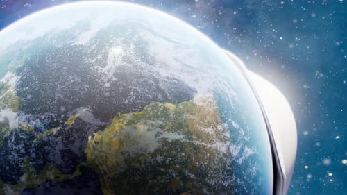 Planet Earth Wearing Protective Face Mask in Outer Space