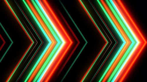 Energetic Neon Glowing Chevron Arrows Seamless Loop Background