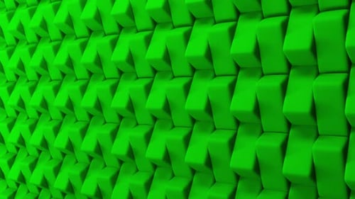 3D Rotating Green Bricks Wall Background