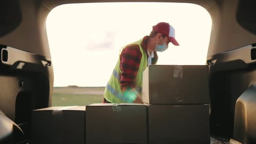 Konzept der Paketzustellung
