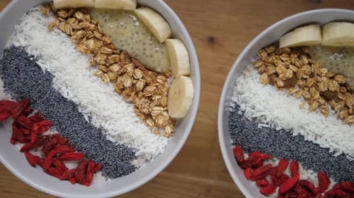 Oatmeal Bowls with Fruit and Toppings