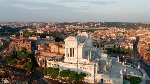 Vista aérea de Vittoriano, famoso marco em Roma