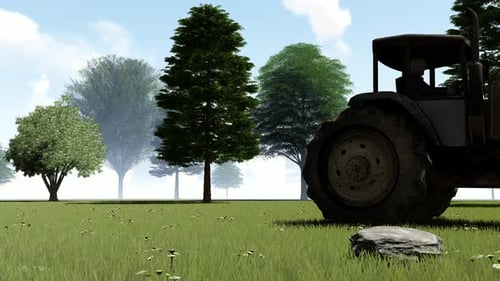 Tractor Working In The Field