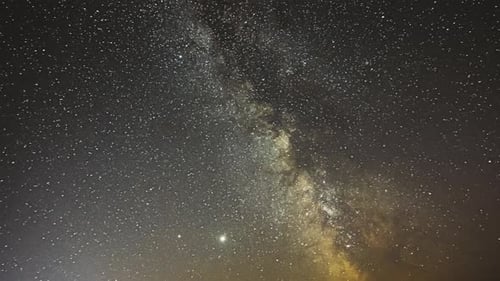 Night Starry Sky Milky Way Galaxy With Glowing Stars