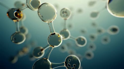 Dynamic Glass Molecular Structure Animation