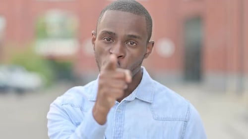 Angry Man Pointing and Gesturing Close Up