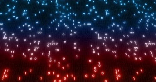 Hacking digital binary code matrix 01 background loop.