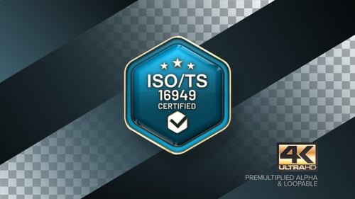 Certificación ISO/TS 16949 Insignia giratoria 4K Elemento de diseño de bucle