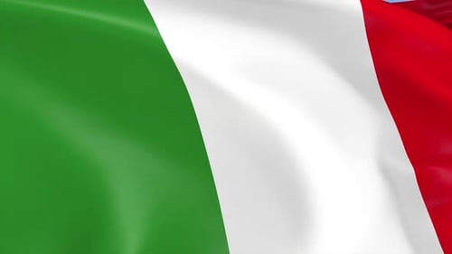 Realistic Waving Italian Flag Seamless Loop