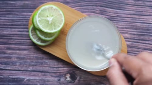 Top View of Preparing Lemon Juice on Table