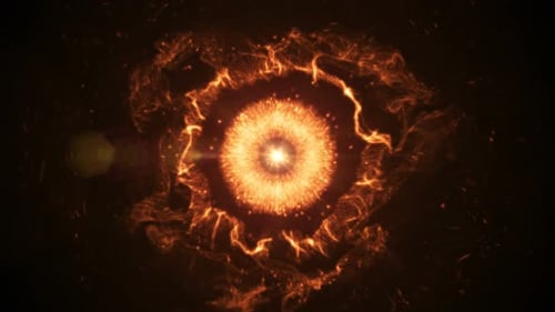 Dynamic Fiery Energy Particle Logo Reveal