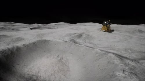 Realistic 3D Animation of Lunar Lander on Moon Surface