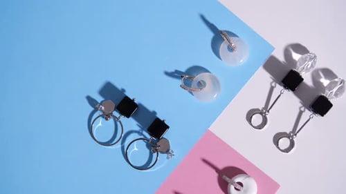 Elegant Jewelry on Color Background