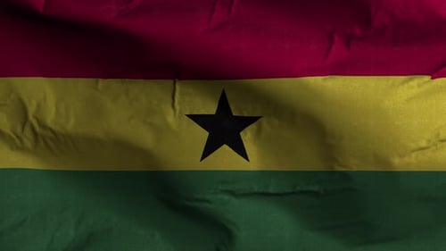 Waving Flag of Ghana Realistic Fabric Animation