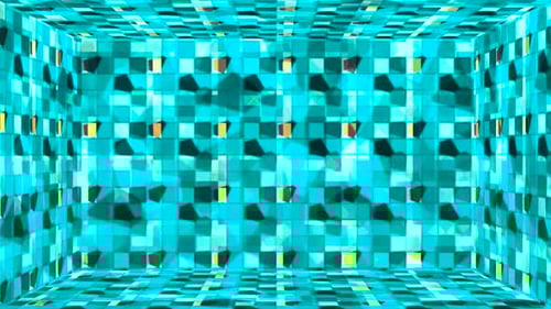 Dynamic Blue Geometric Tunnel with Shifting Light