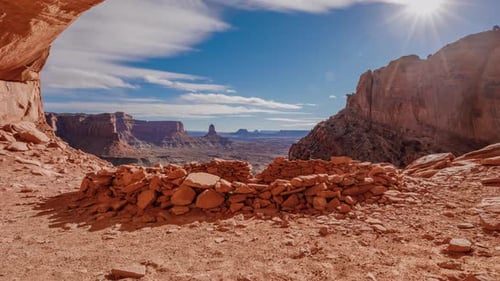 Cloud Time Lapse Canyons Utah Landscape False Kiva