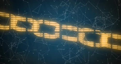 Datenverarbeitung in der digitalen Kette gegen ein Netzwerk von Verbindungen
