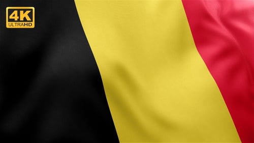 Realistic Waving Flag of Belgium Seamless Loop