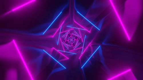 Abstract Flying in Futuristic Corridor Seamless Loop Background