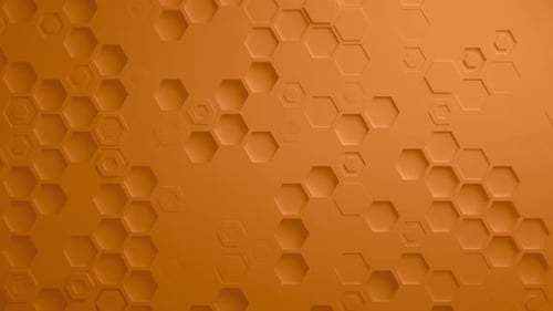 Orange Abstract Hexagon Geometric Surface Seamless Loop UHD