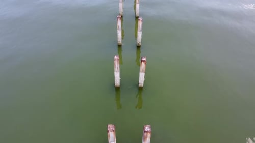 Luftbild gebrochener Stahl des Fisherman Pier