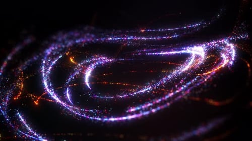 Dynamic Flowing Particle Light Trails Abstract Background