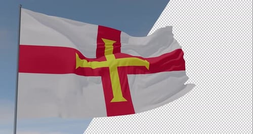 Guernsey Flag Waving Realistic Loop