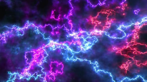 Abstract Neon Electric Lightning Energy Background Loop