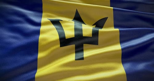 Barbados wehende Flagge 4K
