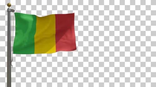 Mali National Flag Waving with Alpha Channel
