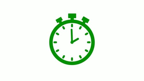 Stop Watch Clock Animated On White Background