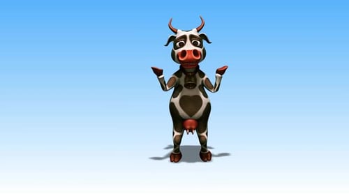 Dancing Cartoon Cow 3D Character Loop