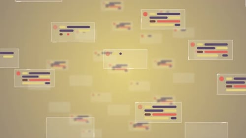 Abstract Floating Social Media Message Cards Background Loop