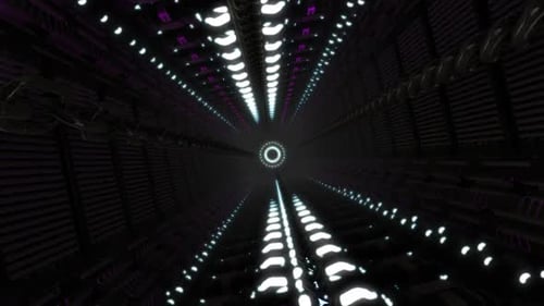 Futuristic Sci-Fi Light Tunnel Journey Loop Background