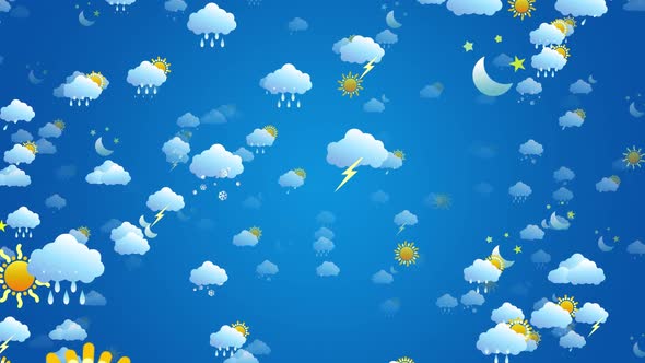 Animated Weather Icons Seamless Loop Background, Backgrounds Motion ...